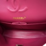 Dark Pink Caviar Quilted Classic Flap Small Light Gold Hardware - Image 16