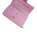 22S Pink Caviar Quilted Medium Classic Flap Light Gold Hardware - Image 16