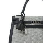 Kelly Sellier 25 Noir Écru Swift Toile Palladium Plated B Stamp - Image 3