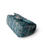 19A Ancient Egypt Turquoise Tweed Quilted Mini Rectangular Flap LGHW - Image 8
