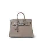 Birkin 25 Gris Asphalt Taurillon Novillo Palladium Plated Y Stamp