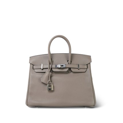 Birkin 25 Gris Asphalt Taurillon Novillo Palladium Plated Y Stamp