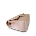 17B Rose Gold Iridescent Chevron Caviar Quilted Jumbo Classic Flap Silver Hardware - Image 3