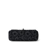 Black Floral Denim Quilted Mini Rectangular Flap Silver Hardware - Image 10