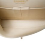 20C Light Beige Caviar Quilted Classic Flap Medium Light Gold Hardware - Image 16