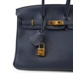 Birkin 25 Bleu Nuit Veau Togo Gold Plated A Stamp - Image 18