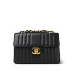 Black Mademoiselle Caviar Vertical Flap Jumbo Gold Hardware