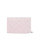 22S Light Pink Caviar Quilted Crystal CC Wallet on Chain WOC LGHW - Image 16