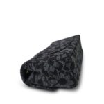 Black Floral Denim Quilted Mini Rectangular Flap Silver Hardware - Image 6