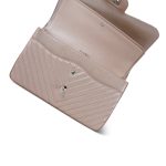 17B Rose Gold Iridescent Chevron Caviar Quilted Jumbo Classic Flap Silver Hardware - Image 16