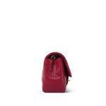 Raspberry Chevron Caviar Quilted Mini Rectangular Flap Light Gold Hardware - Image 4