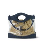 19S Blue Denim PVC Raffia Shopping Tote 31 Small SHW - Image 10