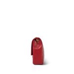 Red Lambskin Quilted Rectangular Push Lock Single Flap Gold Hardware - Image 2
