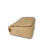 Light Beige Lambskin Quilted Full Flap Bag Gold Hardware - Image 12
