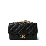Black Lambskin Quilted Pillow Crush Single Flap Aged Gold Hardware - Image 2