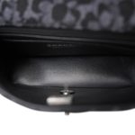 Black Floral Denim Quilted Mini Rectangular Flap Silver Hardware - Image 12