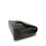 Dark Green/Khaki Lambskin Quilted Border Single Flap Gold Hardware - Image 5