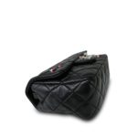Black Lambskin Quilted Lady Bug Mini Rectangular Flap Silver Hardware - Image 9