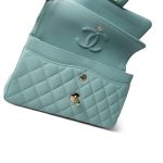 20C Tiffany Blue Small Classic Flap Light Gold Hardware - Image 12