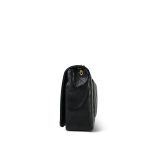 Black Lambskin Quilted Full Flap Medium CC Bag Gold Hardware - Image 3