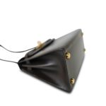 Mini Kelly 20 Dark Brown Box Calfskin Gold Plated O Circle Stamp - Image 7