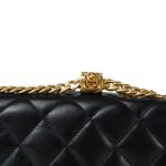 Black Lambskin Quilted Pillow Crush Single Flap Aged Gold Hardware - Image 11