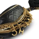 19A Black Lambskin Quilted All About Chains Waist Bag/Bumbag Aged Gold Hardware - Image 12