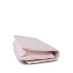 22S Light Pink Caviar Quilted Crystal CC Wallet on Chain WOC LGHW - Image 5