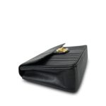 Black Mademoiselle Caviar Vertical Flap Jumbo Gold Hardware - Image 9