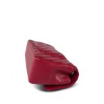 Raspberry Chevron Caviar Quilted Mini Rectangular Flap Light Gold Hardware - Image 7