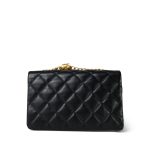 Black Lambskin Quilted Pillow Crush Single Flap Aged Gold Hardware - Image 10