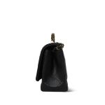 25S Black Caviar Quilted Coco Crush Top Handle Single Flap Light Gold Hardware - Image 2