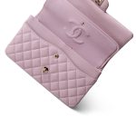 21S Light Pink Caviar Quilted Medium Classic Flap Light Gold Hardware - Image 11