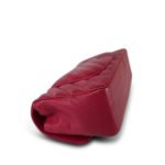 Raspberry Chevron Caviar Quilted Mini Rectangular Flap Light Gold Hardware - Image 11
