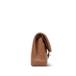 22S Caramel Lambskin Quilted Classic Flap Small LGHW - Image 4