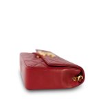 Red Lambskin Quilted Rectangular Push Lock Single Flap Gold Hardware - Image 7