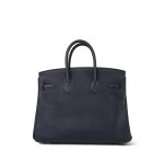 Birkin 25 Bleu Nuit Veau Togo Gold Plated A Stamp - Image 15