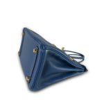 Birkin 25 Deep Blue Taurillon Gold Plated Y Stamp - Image 15