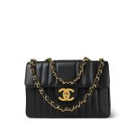 Black Mademoiselle Caviar Vertical Flap Jumbo Gold Hardware - Image 13