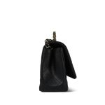 25S Black Caviar Quilted Coco Crush Top Handle Single Flap Light Gold Hardware - Image 4