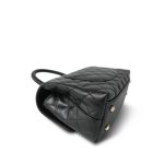 24A Black Caviar Quilted Small Coco Handle Light Gold Hardware - Image 2