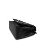 25S Black Caviar Quilted Coco Crush Top Handle Single Flap Light Gold Hardware - Image 6