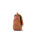 23C Caramel Lambskin Quilted 19 Flap Small Mixed Hardware - Image 3