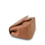 Caramel Lambskin Quilted Mini Square Flap LGHW - Image 7