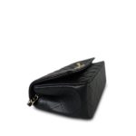25S Black Caviar Quilted Coco Crush Top Handle Single Flap Light Gold Hardware - Image 7