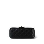 Black Lambskin Quilted Mini Crystal Top Handle LGHW - Image 7