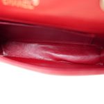 Red Lambskin Quilted Rectangular Push Lock Single Flap Gold Hardware - Image 11