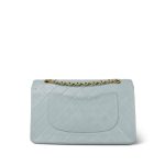 Light Blue Lambskin Quilted Classic Flap Medium Gold Hardware - Image 4