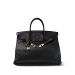 Birkin 40 Noir Clemence Gold Plated [B] Stamp - Image 7