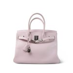 Birkin 30 Rose Dragee Swift Gold Plated K Square Stamp - Image 26